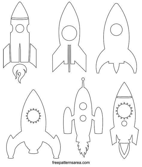 Free Printable Rocket Ship Templates A Stick (we Used A Bamboo Garden Stake, But You Could Use ...