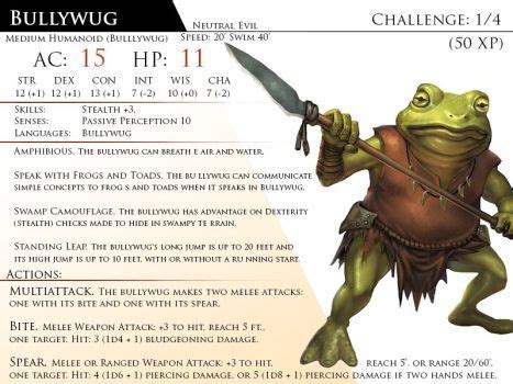 Bullywug by Almega-3 | Dungeons and dragons homebrew, Monster cards, D&d dungeons and dragons