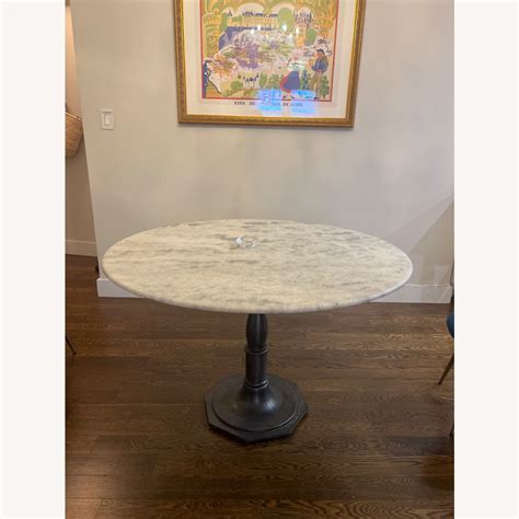 Pottery Barn Round Marble Dining Table - AptDeco