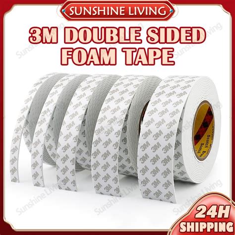 3M Foam Double Sided Tape 5 Meter Length Heavy Duty White EVA Foam Tape Strong Permanent ...