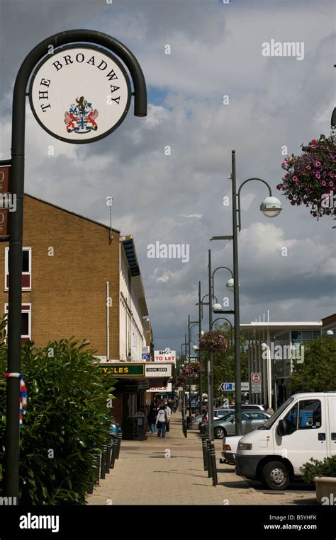 The Broadway Shopping Area Crawley West Sussex street scene Stock Photo ...