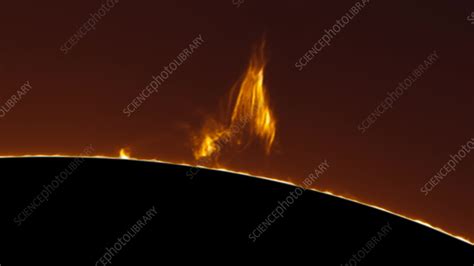 Large solar prominence, timelapse - Stock Video Clip - K011/7471 - Science Photo Library