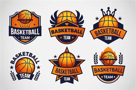 Free Vector | Gradient basketball logo set