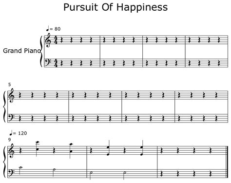 Pursuit Of Happiness - Sheet music for Piano