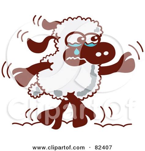 Royalty-Free (RF) Clipart Illustration of a Cartoon Sad Sheep Crying by ...