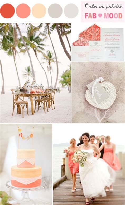 coral beach wedding colors