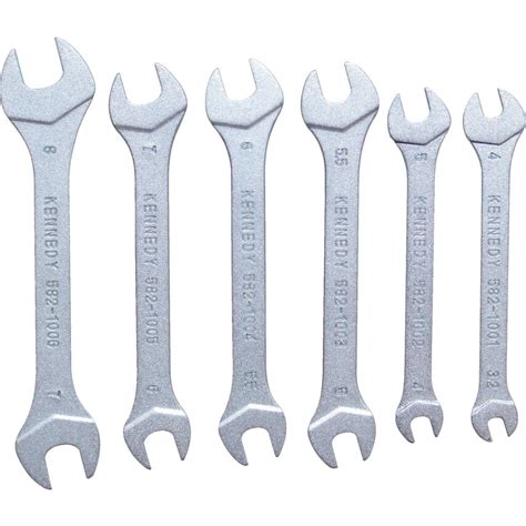 Shop Kennedy Metric Open Ended Spanner Set, 3.2 - 8mm, Set of 6 - Spanner Sets | Zoro UK