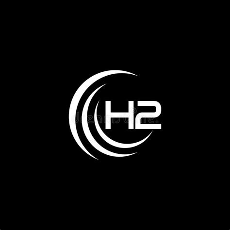 H2 Letter Logo Design on Black Background.H2 Creative Initials Letter ...