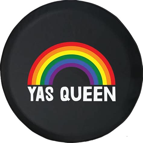 Amazon.com: Yas Queen Rainbow Flag LGBTQ Custom Car Spare Tire Covers Size 32 with Camera Hole ...