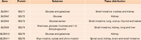 Types of Sodium Glucose Transporters | Download Table