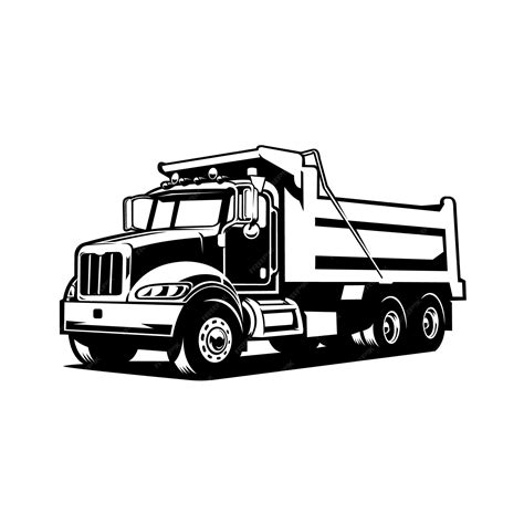 Premium Vector | Dump truck tipper truck silhouette vector illustration best for truck and ...