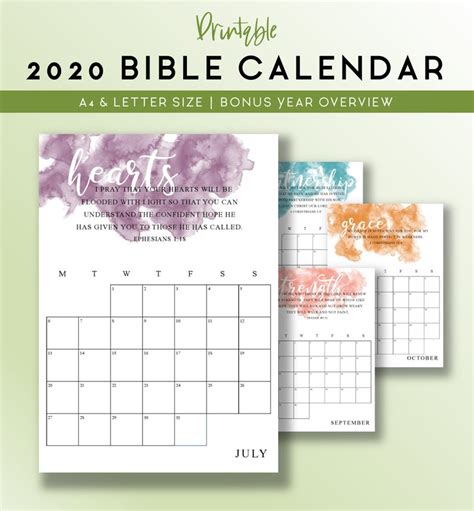 Bible Verse Calendar 2024 - Printable And Enjoyable Learning