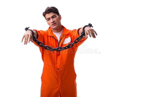 The Prisoner with His Hands Chained Isolated on White Background Stock Image - Image of freedom ...