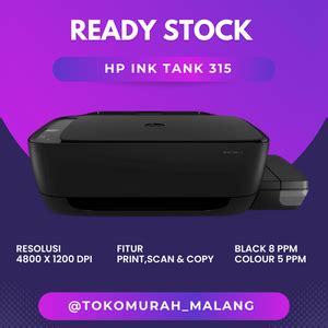 Jual Printer HP Ink Tank 315 Print Scan Copy All-in-One Color GT51 GT52 | Shopee Indonesia