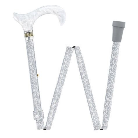 Graceful Lace Designer Adjustable Folding Cane w/ Rhinestone collar ...