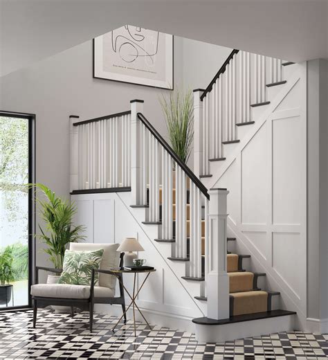 Painted Wooden Staircase | Black & White Staircases | Neville Johnson