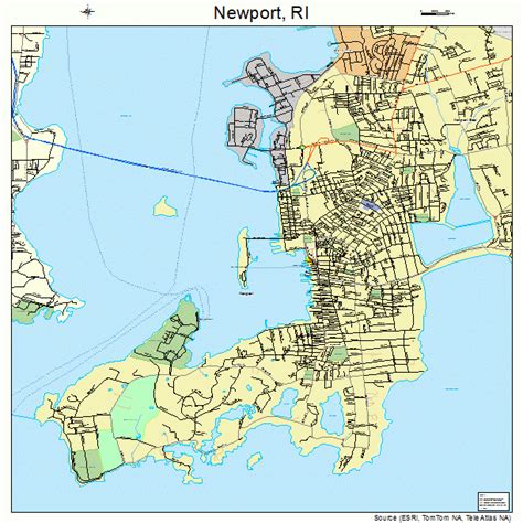 Newport Rhode Island Street Map 4449960