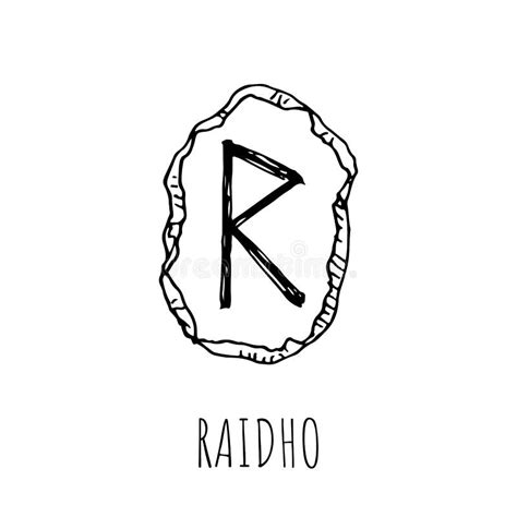 Raidho Rune Written on a Stone. Vector Illustration Stock Vector ...