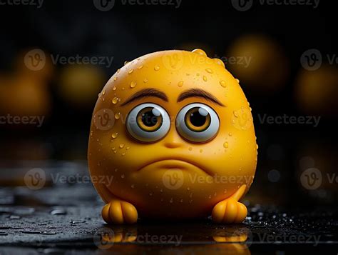 Yellow sad emoji with isolated background generative ai 27377129 Stock Photo at Vecteezy