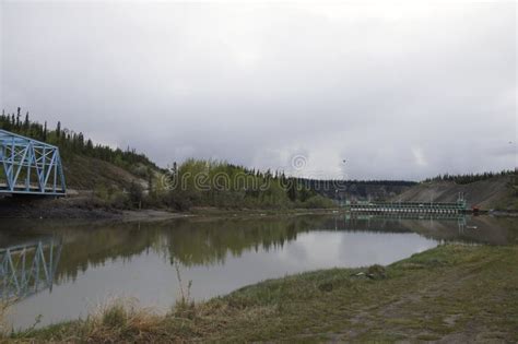 Alaska Highway Canada Steel Blue Bridge Stock Photo - Image of bridge, roadside: 51717382