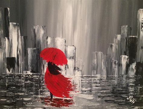 Lady in Red Painting by Juli Clarke