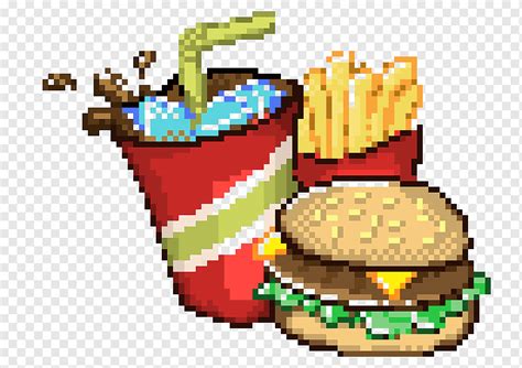 Minecraft Fast food Pixel art Drawing, pixel art, food, painting, grid png | PNGWing