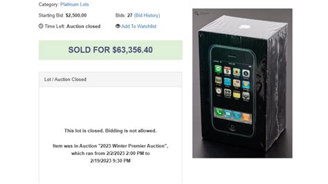 Highest bid: Apple's unboxed first-gen iPhone auctioned for $63,356