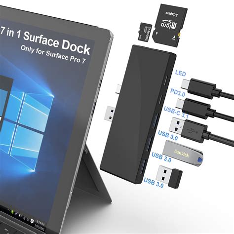 Buy Surface Pro 7 Docking Station, Takya Surface Pro Docking Station, 3 USB 3.0 Ports, 1 USB C ...