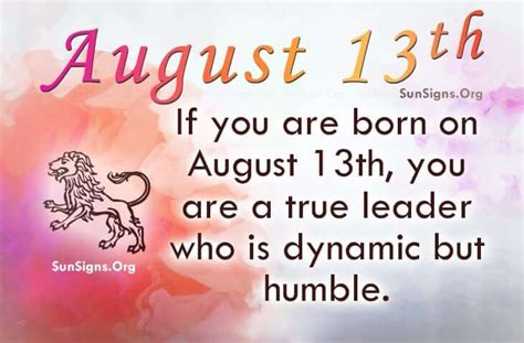 August 13 Famous Birthdays | Sun Signs