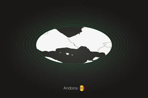 Andorra map in dark color, oval map with neighboring countries. 22462362 Vector Art at Vecteezy