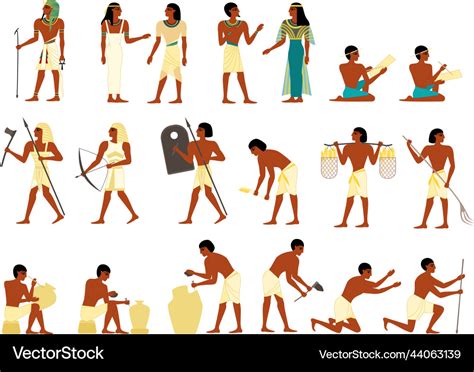 Ancient egyptian people set Royalty Free Vector Image