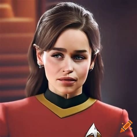 Emilia clarke, star trek dress uniform on Craiyon