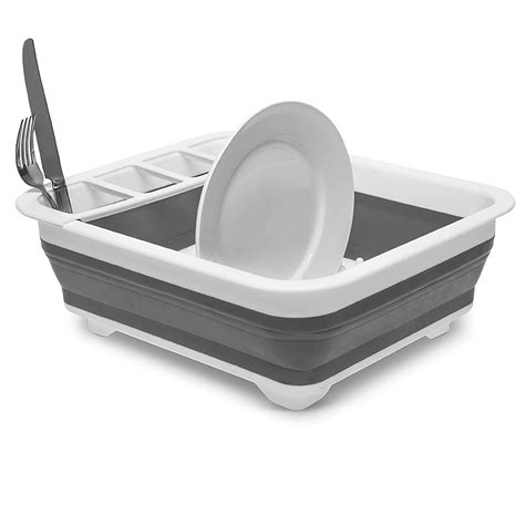 KSP Tubby Collapsible Dish Rack (White/Grey) | Kitchen Stuff Plus