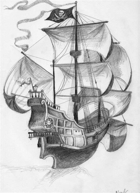 Black Pearl Ship Drawing at PaintingValley.com | Explore collection of Black Pearl Ship Drawing