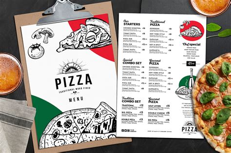 A4 Pizza Menu Templates