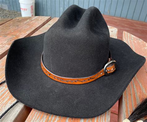 Cowboy Hat Band. Hand Made of Genuine Leather. 3/4 Wide 27 | Etsy