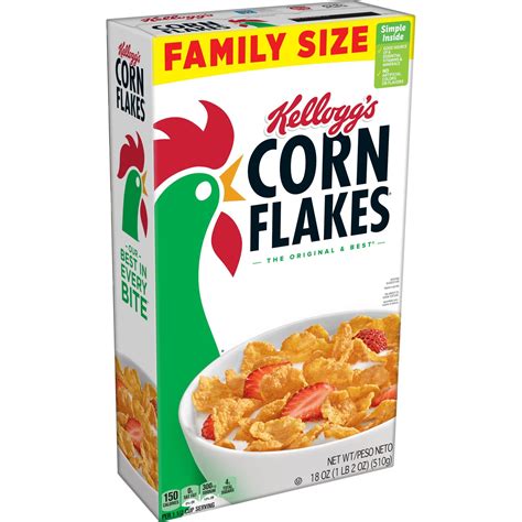 Buy Kellogg’s Corn Flakes Cold Breakfast Cereal, 8 s and Minerals, y ...