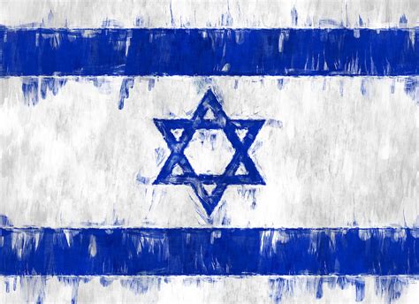 Israel Star of David Flag Painted Photograph by Kurt Van Wagner | Pixels