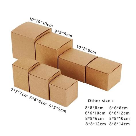 50pcs/lot Square Kraft paper box black kraft box white packaging boxes for gifts candy party ...