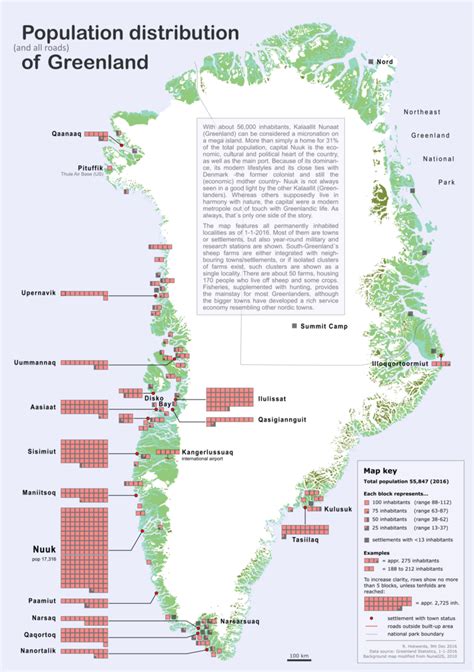 [4127x5854] Population distribution (and roads) of Greenland - a.k.a ...