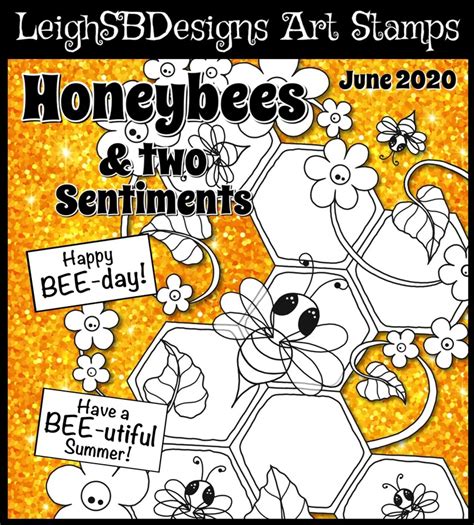 Honeybees Whimsical Bee Themed Design and Sentiments Digi - Etsy