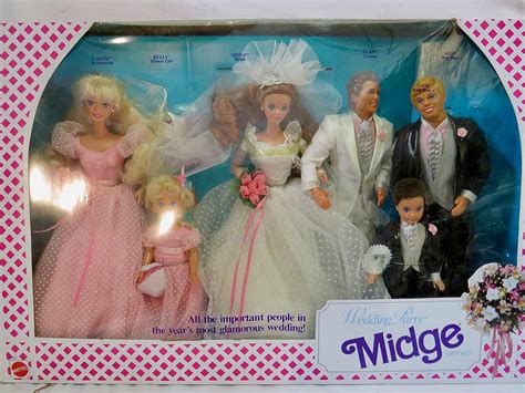 Barbie Wedding Party MIDGE Gift Set w 6 Dolls: Barbie, Ken, Midge, Allen, Kelly & Todd (1990 ...