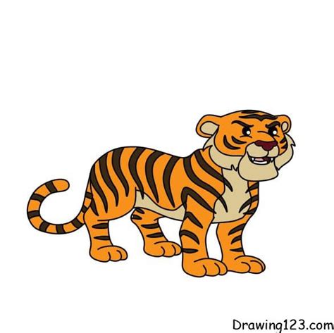 How To Draw A Tiger For Kids