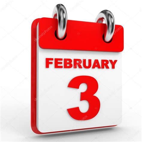 3 february calendar on white background. — Stock Photo © iCreative3D ...