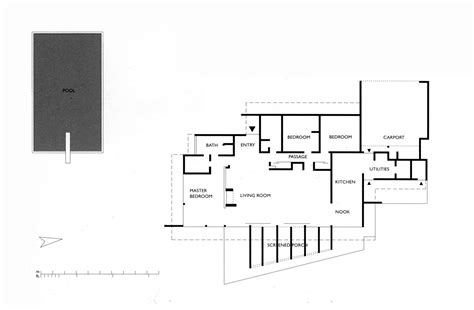 Floor Plan - Milton Goldman House, Encino CA | Richard Neutra | Richard neutra, Mid century ...