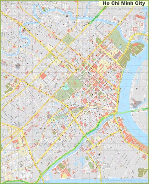 Large detailed map of Ho Chi Minh City