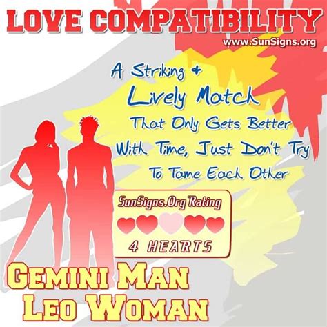 Gemini Man And Leo Woman Love Compatibility - SunSigns.Org