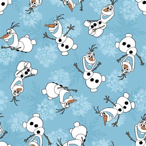 Olaf on Blue Background With Snowflakes