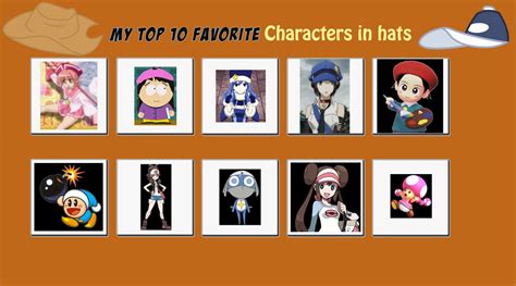 My Top Ten Favorite Characters In Hats by ajpokeman on DeviantArt