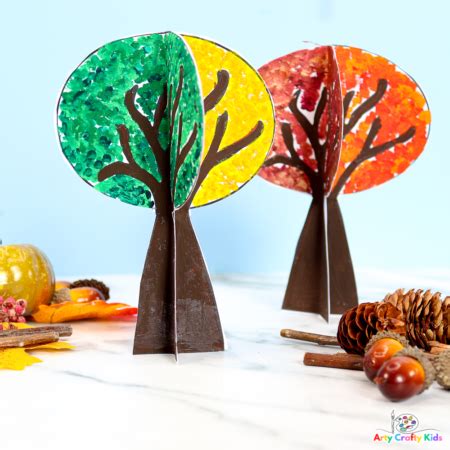 3D Paper Autumn Tree Craft with Changing Fall Leaves - Arty Crafty Kids